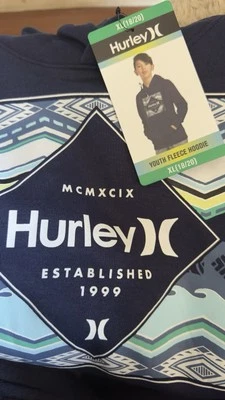 Hurley Youth Fleece Hoodie Size XL (18/20) Navy - NWT - Image 1 of 4