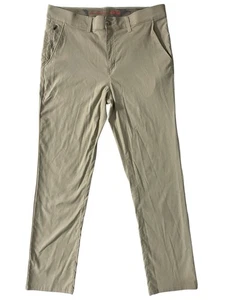 Wetterfeste Vintage Hose Herren 38x32 Khaki Regular Fit Nylon Stretch Reißverschlusstasche - Bild 1 von 7