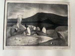 Robert Angeloch Woodstock NY Signed Print 1950 Modernist Art Students League - Picture 1 of 8