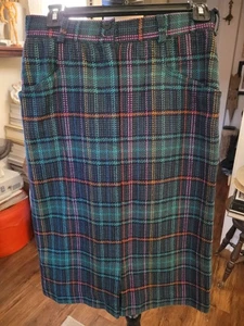 Escada Vintage Plaid Pencil Skirt - Picture 1 of 4