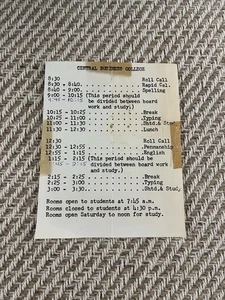 Vintage Indiana Central Business College Class Schedule 1971 - Picture 1 of 1