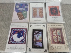 Quilt Patterns Lot Of 6 Wall Quilts Table Runner & Placemat Applique Nature - Picture 1 of 8