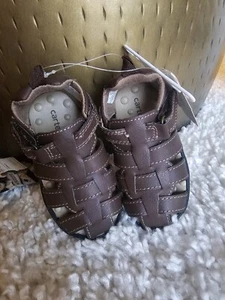 Carter's Shoe Size 4 9-12 Months Infant Baby Brown Fisherman Sandals New - Picture 1 of 4