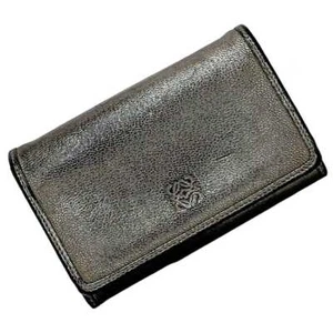 LOEWE Bifold Wallet EC-22896 Silver Anagram Vintage Leather Used LOEWE Hook One - Picture 1 of 10