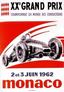 Vintage Monaco Rennwagen Poster Druck Grand Prix Classic selten Motorsport A4 - Bild 1 von 2
