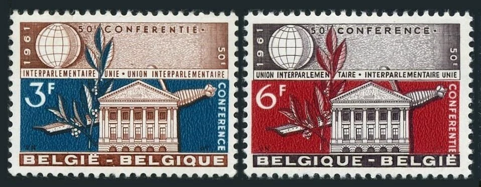 Belgium 570-571, MNH. Michel 1251-1252. Inter parliamentary Union, 1961. Senate. - Image 1 of 1