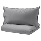 IKEA ÄNGSLILJA Duvet cover and pillowcase(s), gray, Full/Queen (Double/Queen)