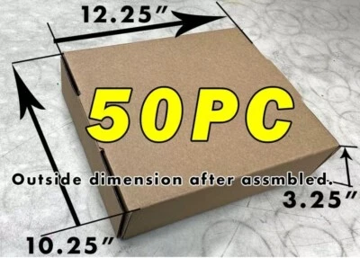 12x10x3 TAPE FREE 50pc Packaging Box Cardboard Corrugated Packing Shipping - Image 1 of 4
