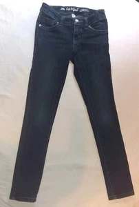 Girls Jeans Sz 7 Cat & Jack Skinny Ultimate Stretch Adjustable Waist Dark Blue - Picture 1 of 3