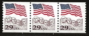 US Scott #2523, Plate #7 Coil 1991 Flag over Rushmore 29c VF MNH - Picture 1 of 1