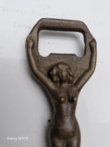 Vintage Brass Metal,Nude Naked Lady Woman Bottle Opener ,Art Deco Style 10cm 4" - Bild 1 von 3
