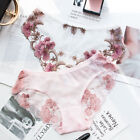 Embroidery Underwear Transparent Fashion Sexy Lace Low Waist Panties Cotton