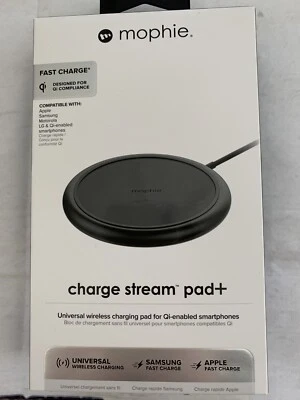 Almohadilla de carga inalámbrica universal Mophie Charge Stream Pad+ para iPhone/Android Foto 1 de 4