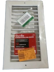 Everbilt Adjustable Aluminum Wall Registry Vent Grate 12"x6" 1-Way Vent - Picture 1 of 1