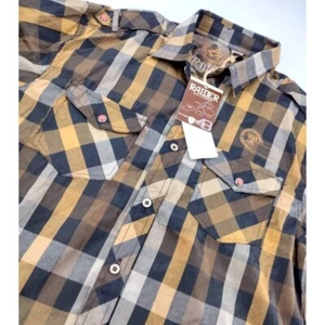 Camisa Grande Raider Jean Co. Moda Occidental Marrón Manga Larga - Imagen 1 de 9