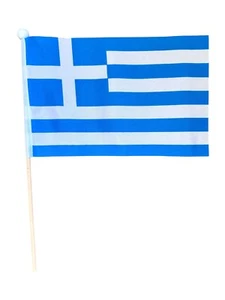 GREECE Polyester medium HAND WAVING FLAG 9"X6" 22.5cm x 15cm GREEK - Picture 1 of 2