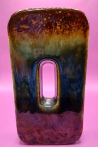 Unique Oval Modern Looking Vase, Earth Tones, Graduated Colors 2 Compartments - Picture 1 of 6