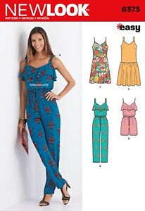 NEU LOOK 6373 MISSES' JUMPSUIT STRAMPER & KLEID einfach zu nähen Muster Größen 8 - 20