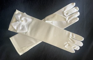 Girls Long White Gloves Formal/ Dress up   Size M (4-7), 1 Pair - Picture 1 of 12