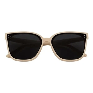 MYA - Polarized Womens Oversize 3 Pin Cat Eye Sunglasses Creme Smoke - Picture 1 of 10
