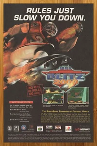 NFL Blitz 2000 N64 PS1 Dreamcast Print Ad/Poster Football Video Game Promo Art - Picture 1 of 4