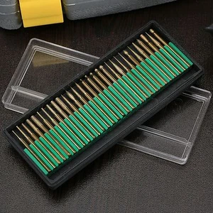 30pc 3mm Titanium Coated Diamond Burrs Points Set For Grinder Power Rotary Tool - Picture 1 of 12