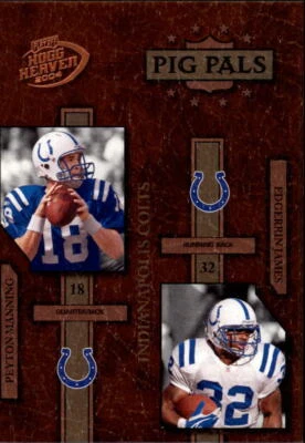 2004 Playoff Hogg Heaven Pig Pals #PP13 Peyton Manning Edgerrin James/1050 NM-MT - Image 1 of 2