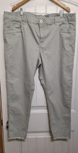 Frankie & Stella Plus High Rise Cropped Skinny Fit Jeans 22W Pistachio Green - Picture 1 of 16