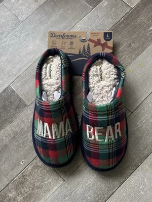 Plaid Mama Bear Comfy Warm Slippers Size 9-10 NWT Women's - Image 1 of 4