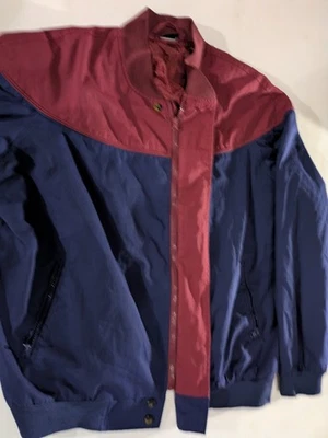 Jaqueta Masculina Vintage Haband Grandpa Grande - Vermelha e Azul - Preppy - Imagem 1 de 4