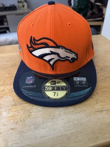 New Era Denver Broncos Super Bowl XLVIII 59FIFTY Fitted Cap Size 7 3/8 Orange - Picture 1 of 5