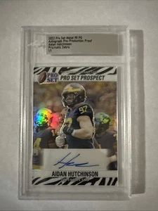 2022 Leaf Pro Set Metal Aidan Hutchinson Prizmatic Zebra 1 of 1 Pre Production - Picture 1 of 3