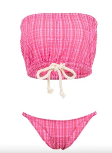 Lisa Marie Fernandez Victor Drawstring Seersucker Bikini Set Size 1 (US 2-4) NWT - Picture 1 of 1