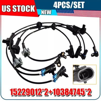 4x Sensores de velocidad de rueda ABS delanteros traseros para Chevy Silverado 1500 GMC Sierra 1500 Foto 1 de 4