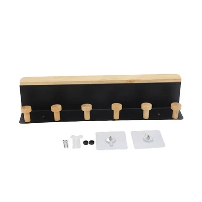 Wall Mounted Storage Shelf Pine Wood Metal Elegant Floating Organizer For - Image 1 of 2