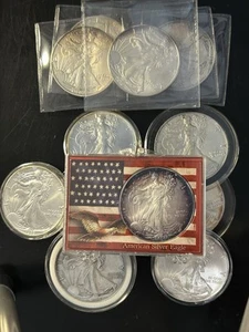 12 American Silver Eagles 1986 -2010 .999 Silver - Picture 1 of 12
