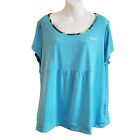 Reebok Womens Teal Blue Workout Exercise Sports Top Size 14/16 Baby Doll