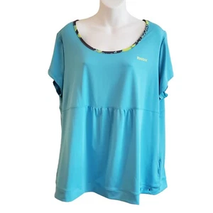 Reebok Womens Teal Blue Workout Exercise Sports Top Size 14/16 Baby Doll - Picture 1 of 10