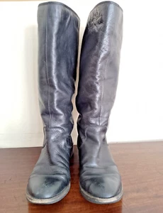 Jones Bootmaker Vintage Black Leather Calf High Boots UK 6 Poppet - Picture 1 of 17