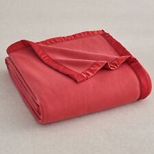 Satin Fleece Blanket Micro Flannel Year-Round Bed Blanket with Satin Trim