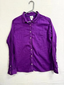 Camisa Stylus Para Mujer XL Púrpura Forrada Informal Trabajo Manga Larga Bolsillo Botón Frontal - Imagen 1 de 5