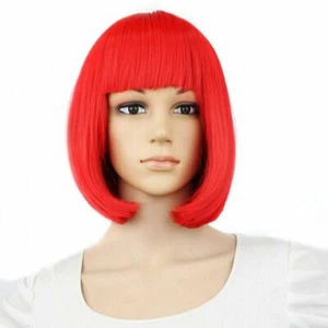 Lady Girl Bob Wig Women's Short Straight Bangs Full Hair Wigs Cosplay Party - Picture 1 of 12