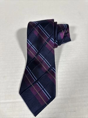 Corbata para hombre COUNTESS MARA 100 % seda púrpura azul dorado NUEVA con etiqueta Macy's Foto 1 de 3