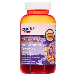 Equate Kids Multivitamin Gummies for General Health, Natural Fruit, 180 Count - Picture 1 of 9