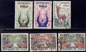 1959 Togo SC# 353-363 - Teak Forest - 6 Different Stamps - Used - Picture 1 of 2