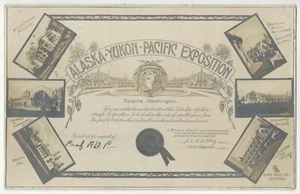 1909 Seattle, Washington - REAL PHOTO AYP Expo - Montage of Views, Old Postcard - Picture 1 of 2