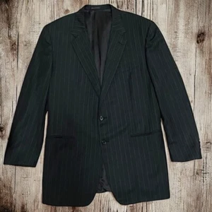 Corneliani for Saks Fifth Avenue Blazer 46L Charcoal Pinstripe Wool Super 130s I - Picture 1 of 20