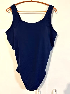 NEU Lands`End  Damen Badeanzug  22W  dunkelblau - Bild 1 von 3