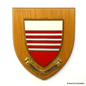 OLD Thornhill Village Town Yorkshire West Riding Plaque Shield Crest Coat Arms A - Picture 1 of 3