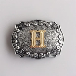 Hebilla de cinturón Western Initial Letter H cinturón así stock en EE. UU. - Imagen 1 de 8